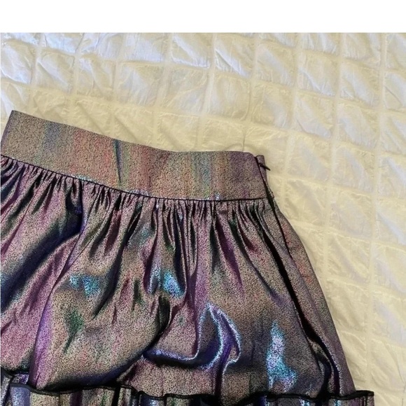 ASOS Black Metallic Ruffled Tiered Midi Skirt - Picture 2 of 9